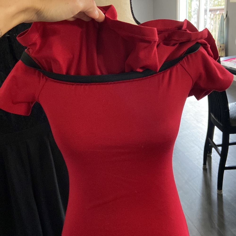 Red Mini Dress - Picture 3 of 5